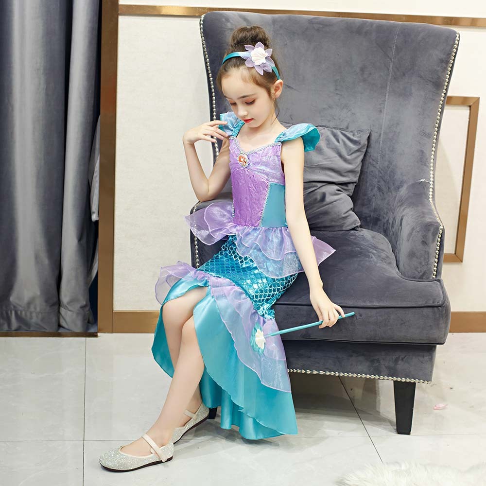 Girls' Cosplay Mermaid Dress, Birthday Party Theme Party Dress