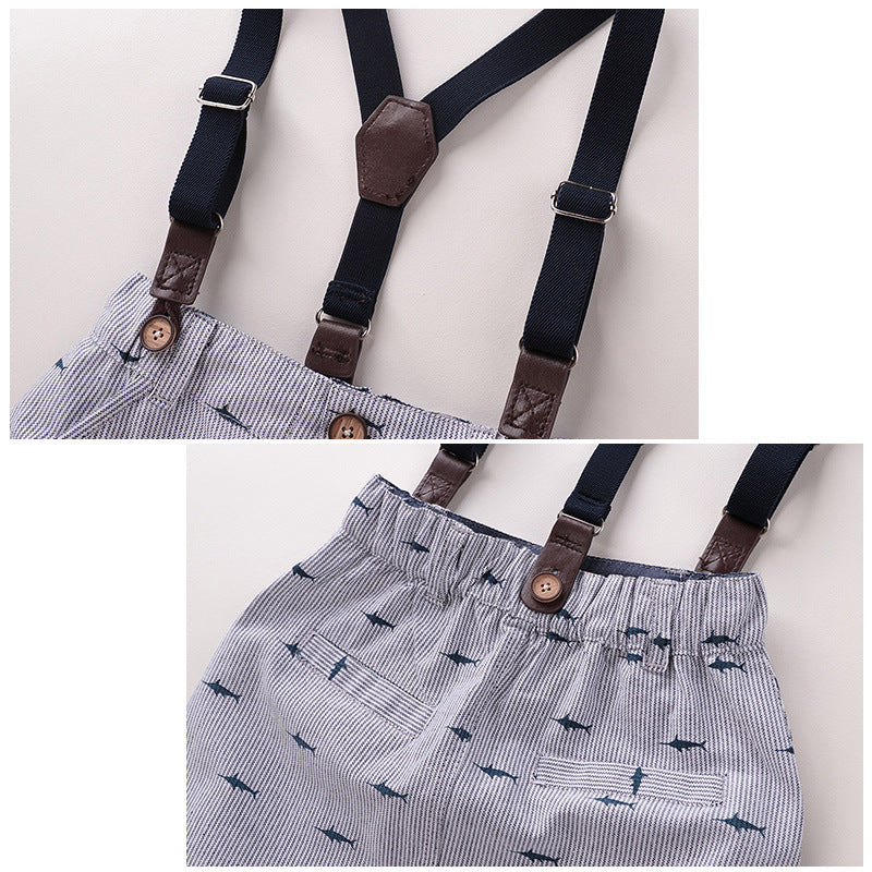 Baby Boy Short Sleeve Suit Summer Baby British Overalls