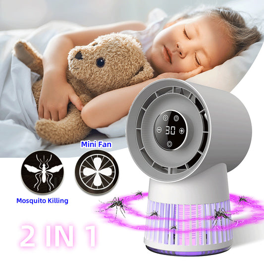 Creative 2-in-1 Mosquito Killing Mini Desk Fan Electric Mosquito Killer USB Rechargeable