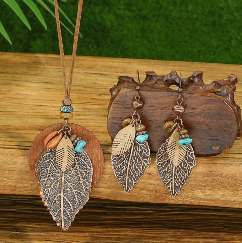 Earrings Necklace Bohemian Retro Set