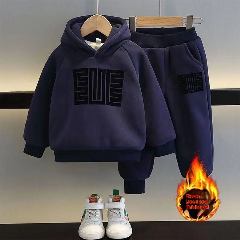 Fleece Sweater Sportswear Thickening Two-piece Set