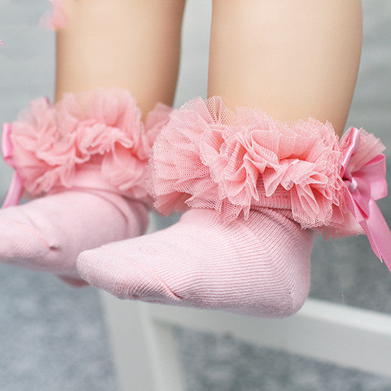 Girls' Cute Lace Ruffle Socks, Multiple Colors To Choose From