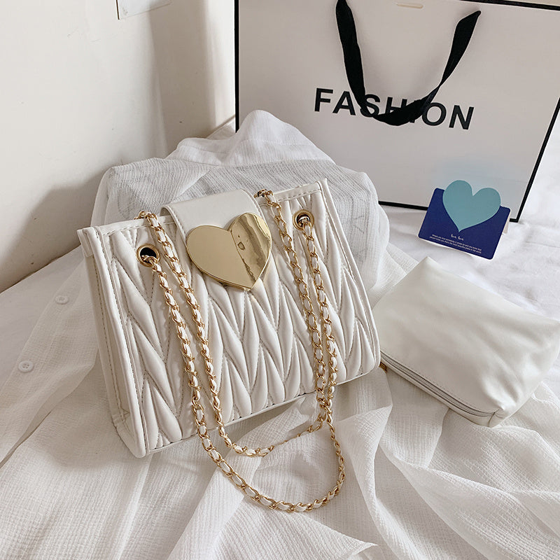 Women's Small Foreign Fashion Heart Chain Handbag, Valentine's Gift Idea
