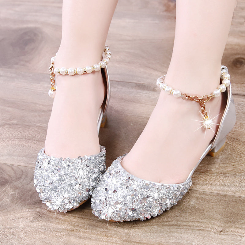 Girls' Sparkle Shoes, Dress Shoes, Children's Low Heel Formal Shoes