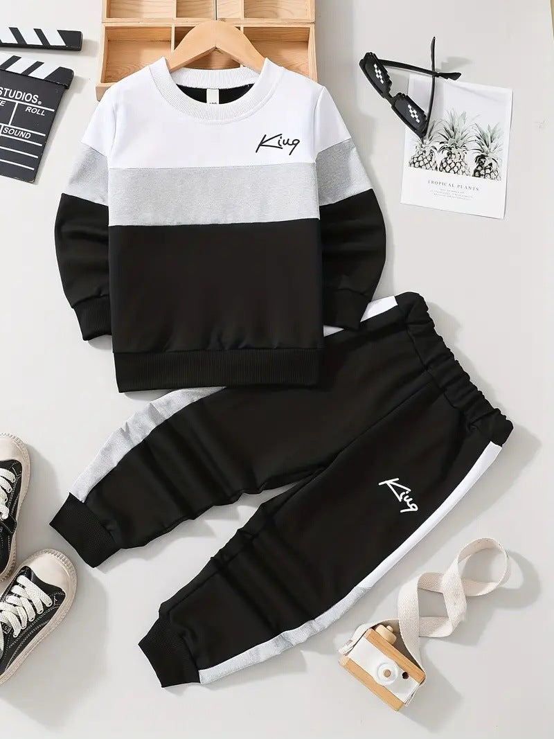 Design Multicolor Hoodie Pants Two-piece Set