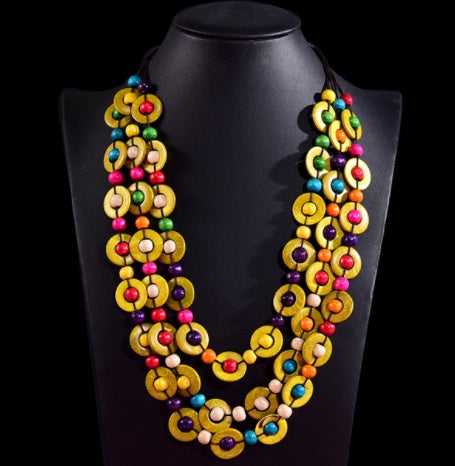 Ethnic style multilayer necklace