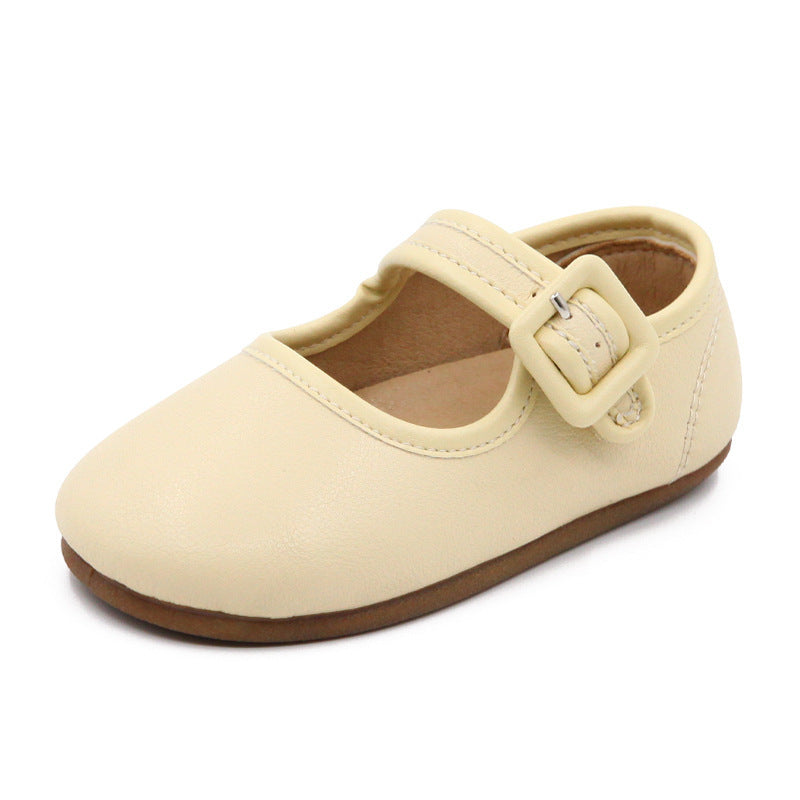 Girls' Leather Shoes Candy Color Soft Bottom Cute Princess Shoes