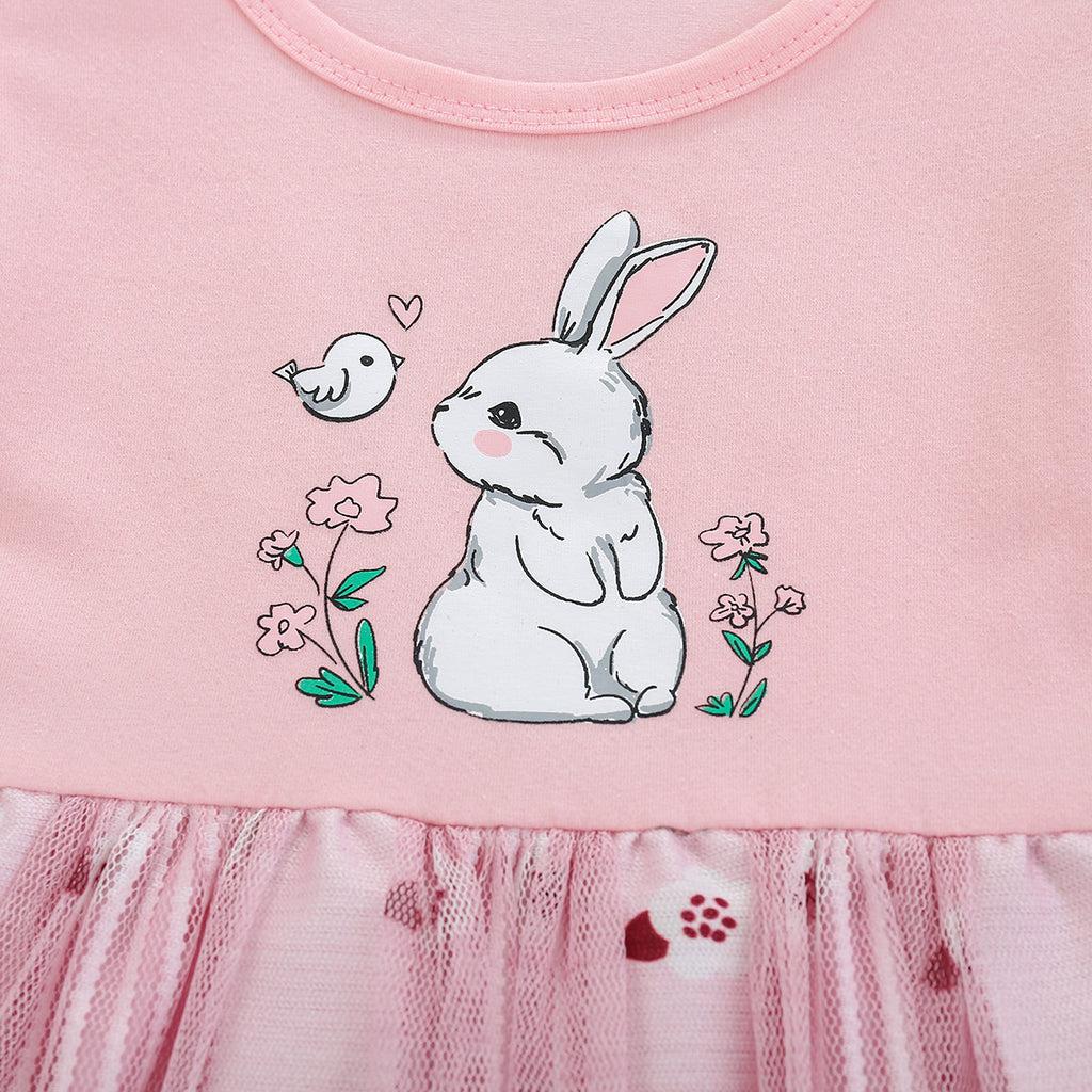 Easter Little Girls Cartoon Rabbit Princess Dress