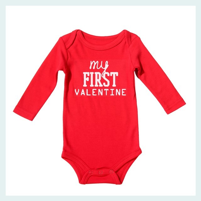 Baby Valentine' s Day Red Cotton Romper