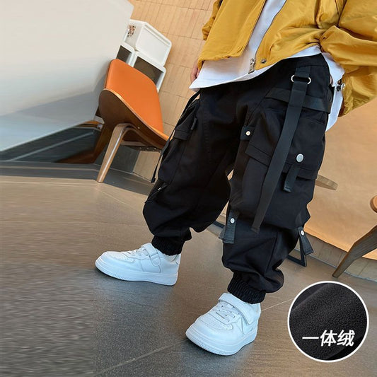 Western Style Work-leg Pants, Trendy Boys' Pants