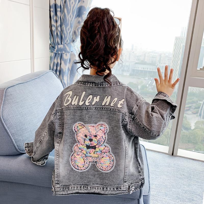 Girls' Cartoon Denim Jacket