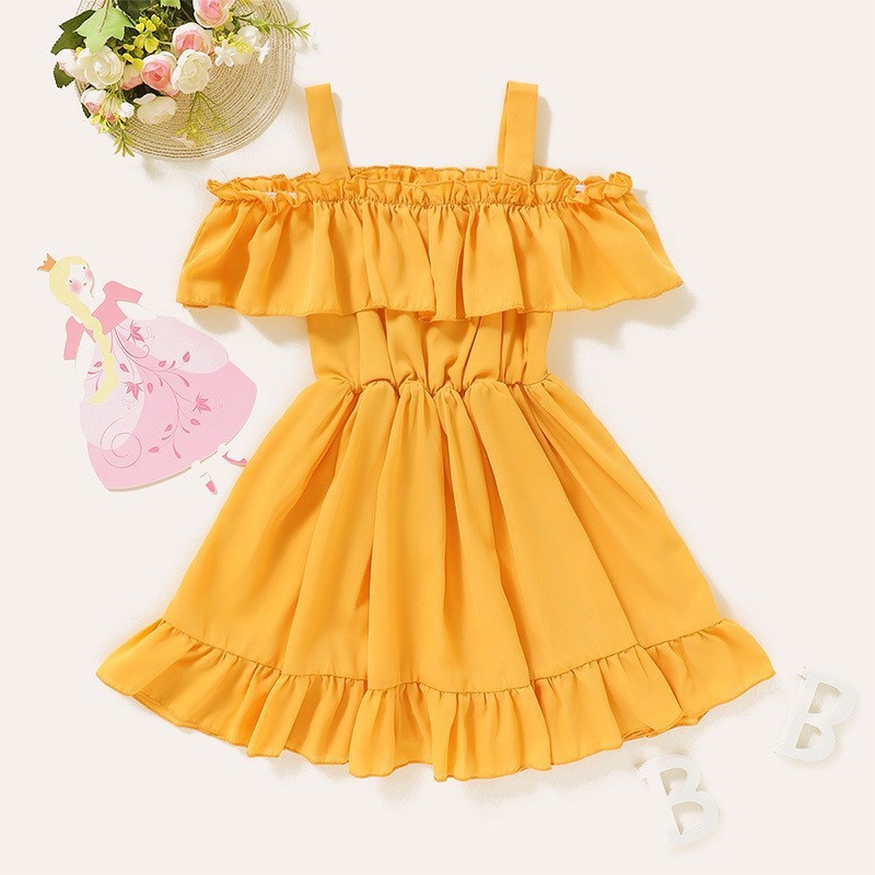 Girl's Fashion Casual Solid Color Dresses