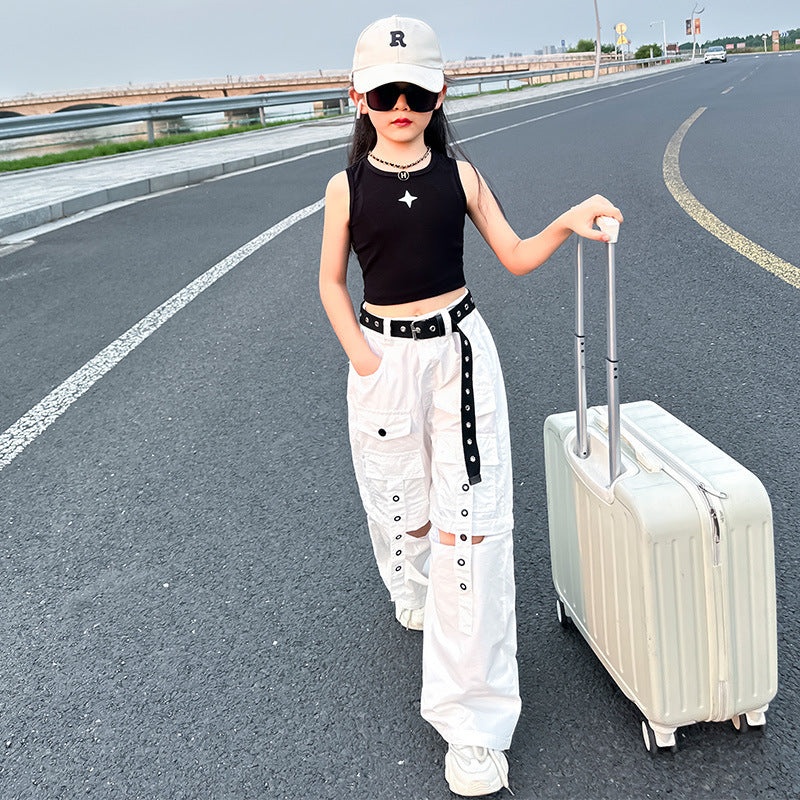 Stylish And Simple Detachable Girl Pants