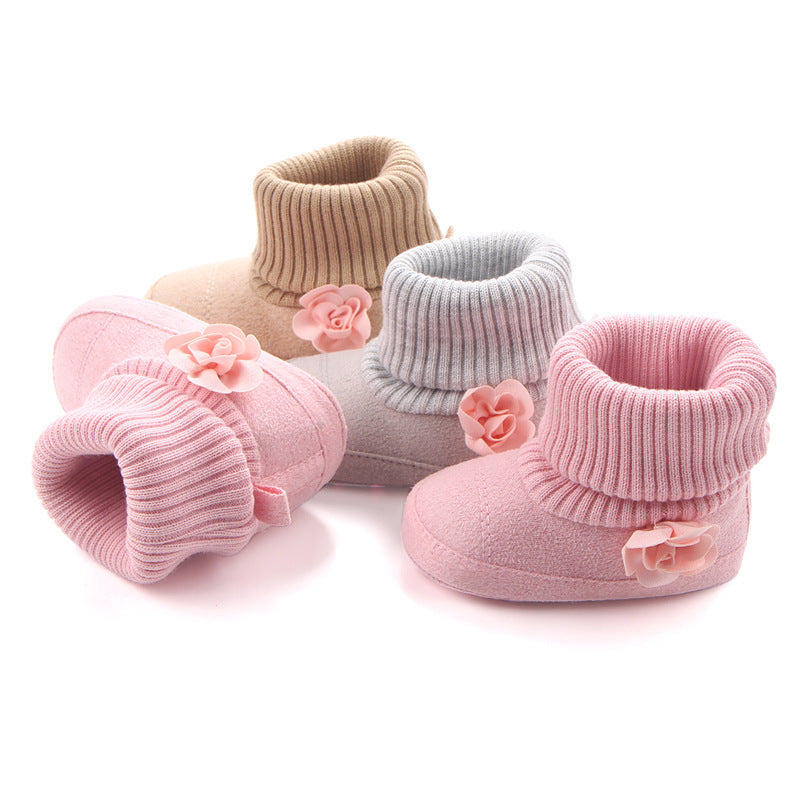 Baby Girls' Indoor Shoes, Warm Slippers, 3 Colors To Choose From