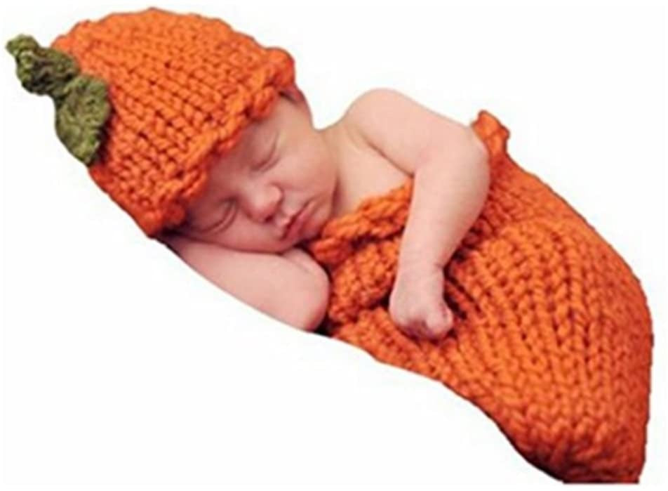 Handmade Wool Woven Baby Photography Clothing Pumpkin Outfit