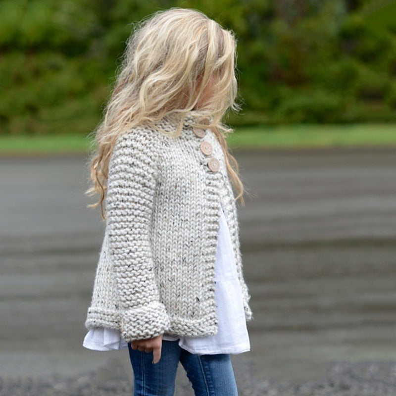 Girls' Knitted Cardigan Sweater