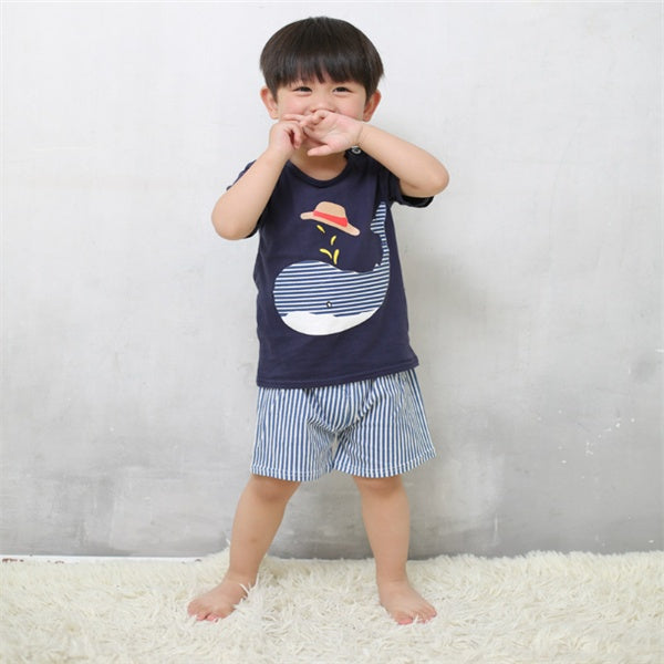 Cartoon Clothing Baby Boy Summer Clothes T-shirt Baby Girl Casual Clothing Sets