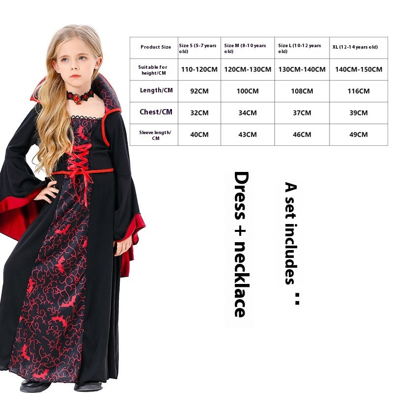 Halloween Witch Vampire Costume Horror Skull Dress Up Performance