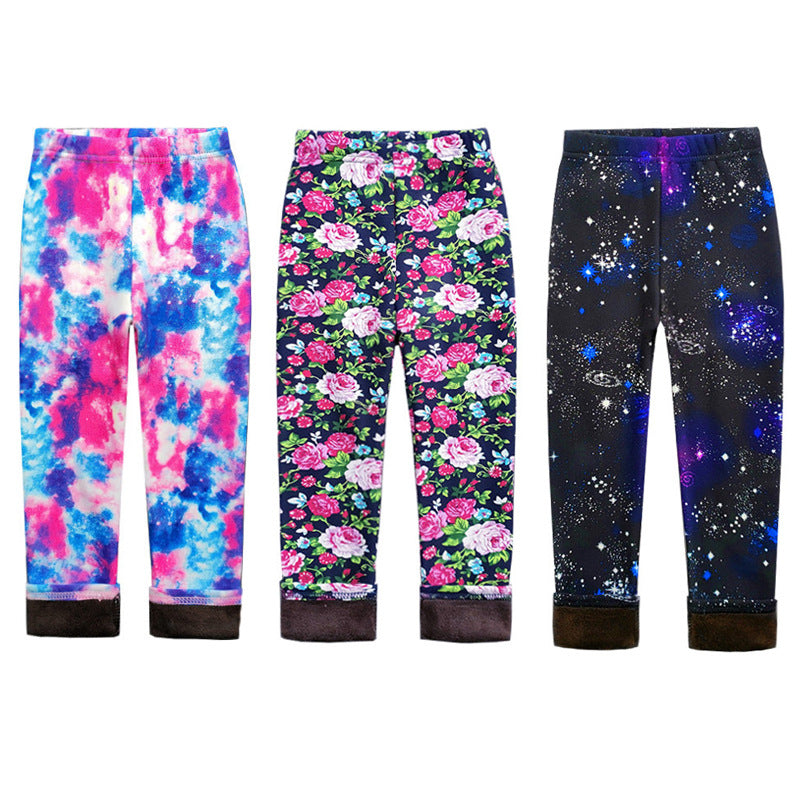 Fleece-lined Thermal Leggings For Girls