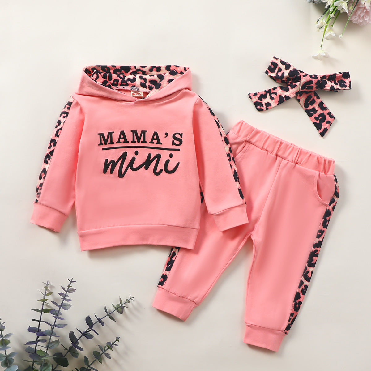 Children's Clothing Manufacturers Ins Wind Girls Suit Autumn Mini Sweater Sports Leopard Suit