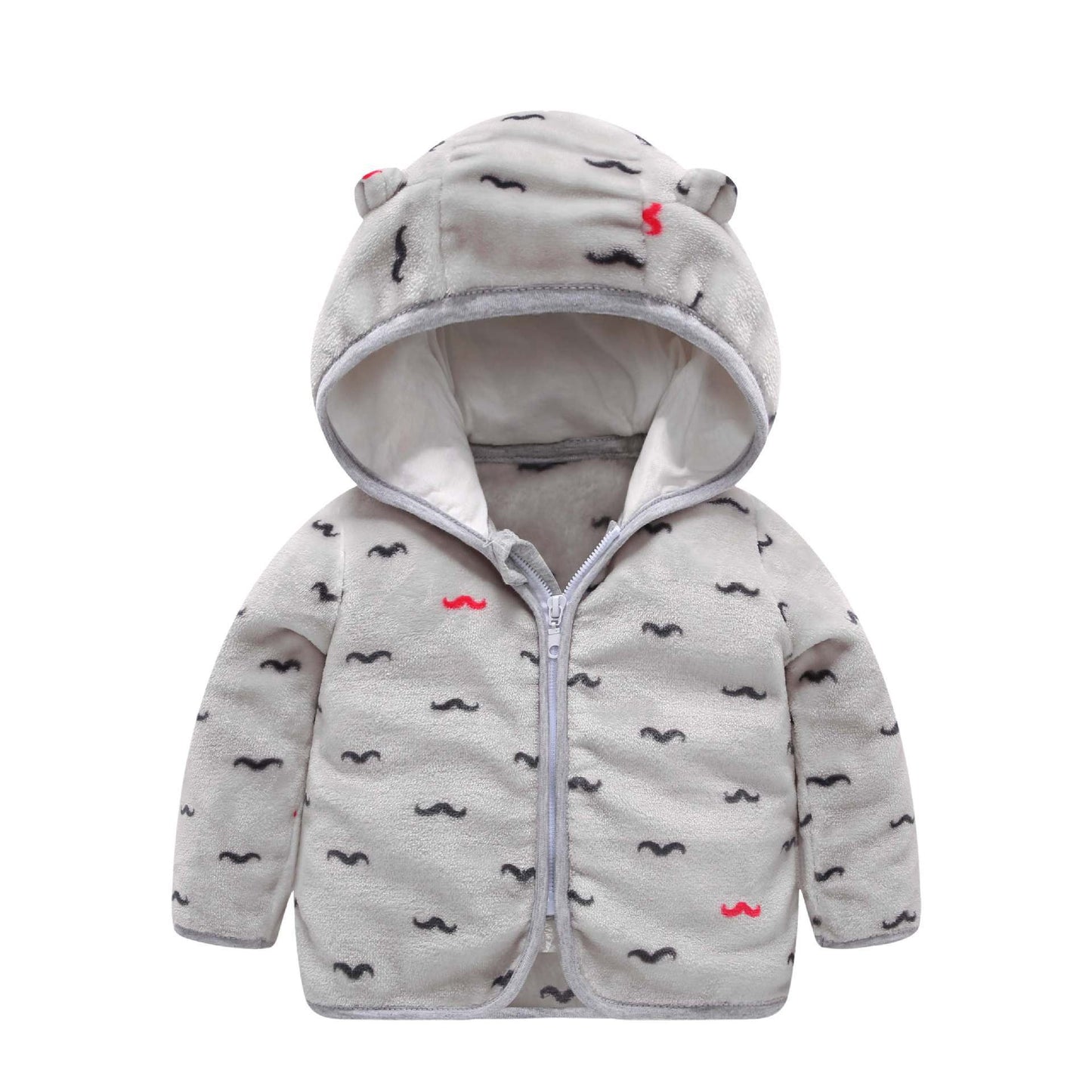 Children's Coral Fleece Jacket Padded Warm Hooded Top