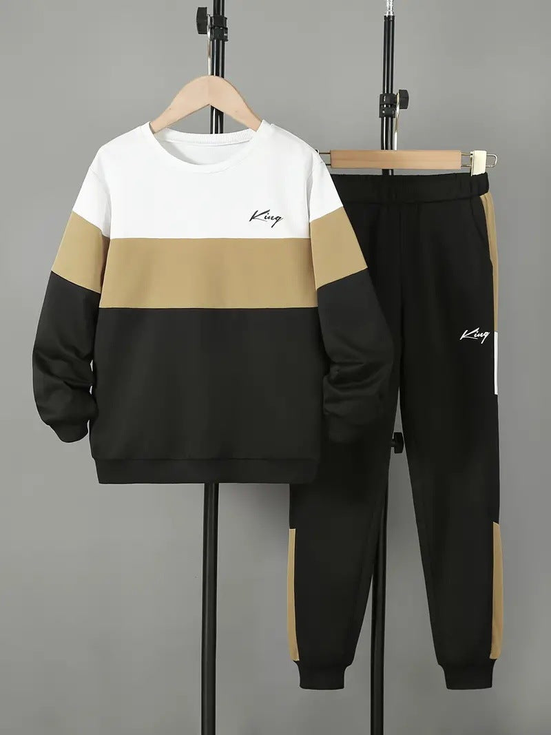 Design Multicolor Hoodie Pants Two-piece Set