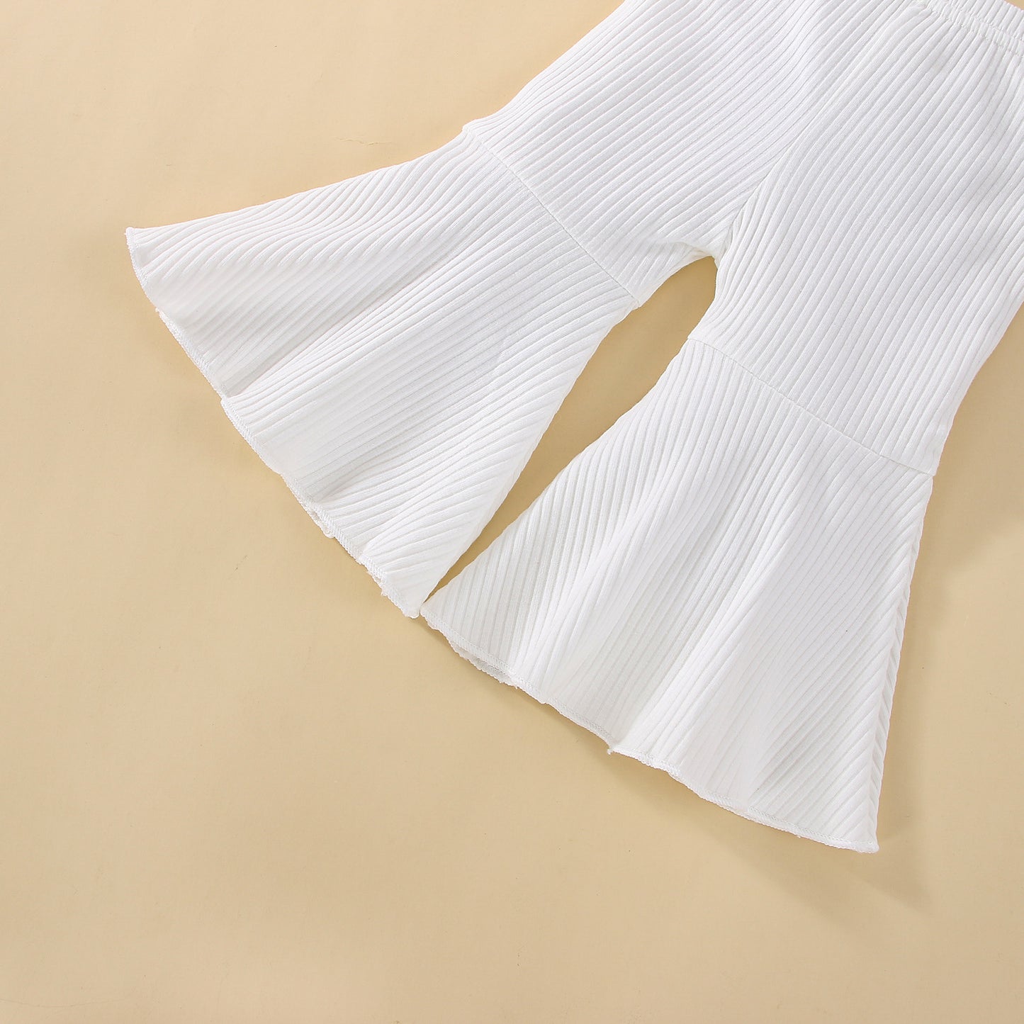 Baby/Toddler Double Wrinkled Cotton Top With Straps Flared Pants Set