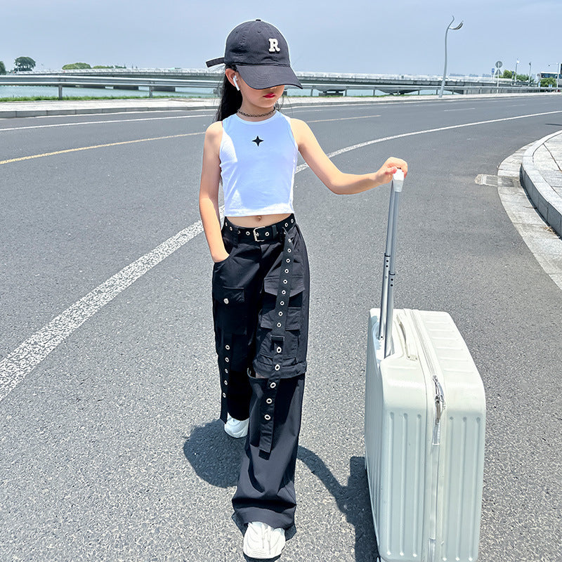 Stylish And Simple Detachable Girl Pants