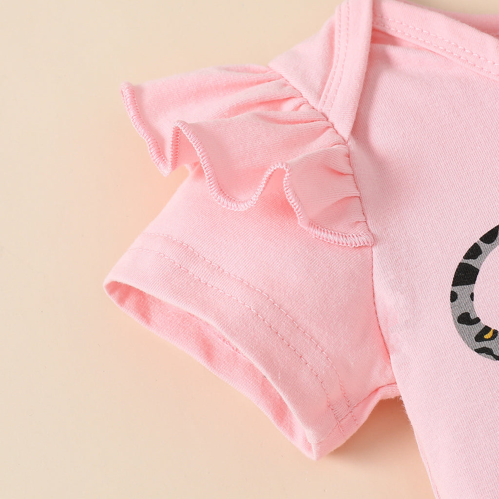 Baby/Toddler Girls' Onesie, Heart Pattern Flair Pants, Headband 3pc Set