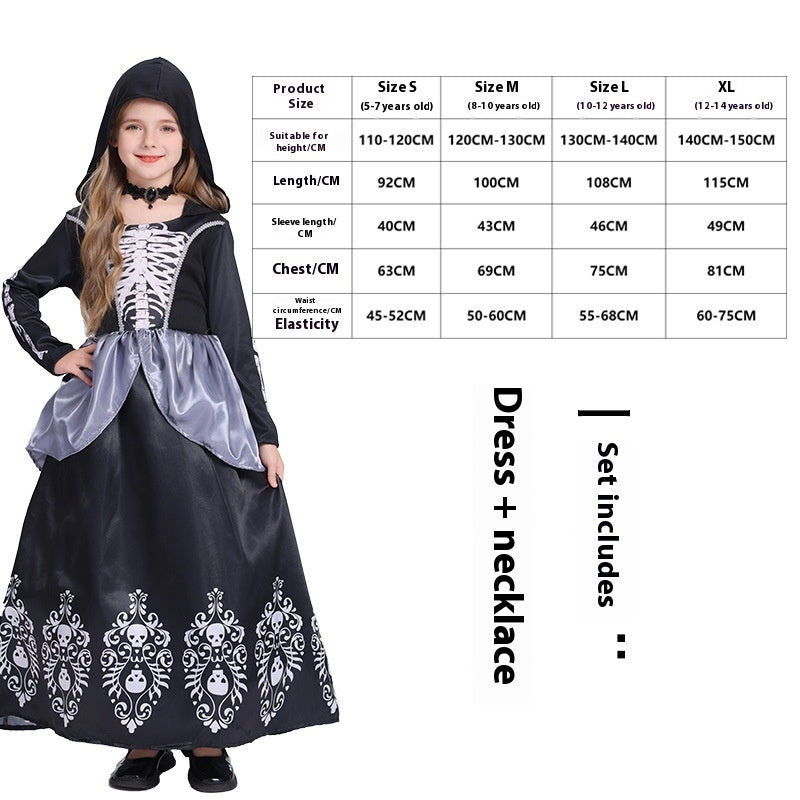 Halloween Witch Vampire Costume Horror Skull Dress Up Performance