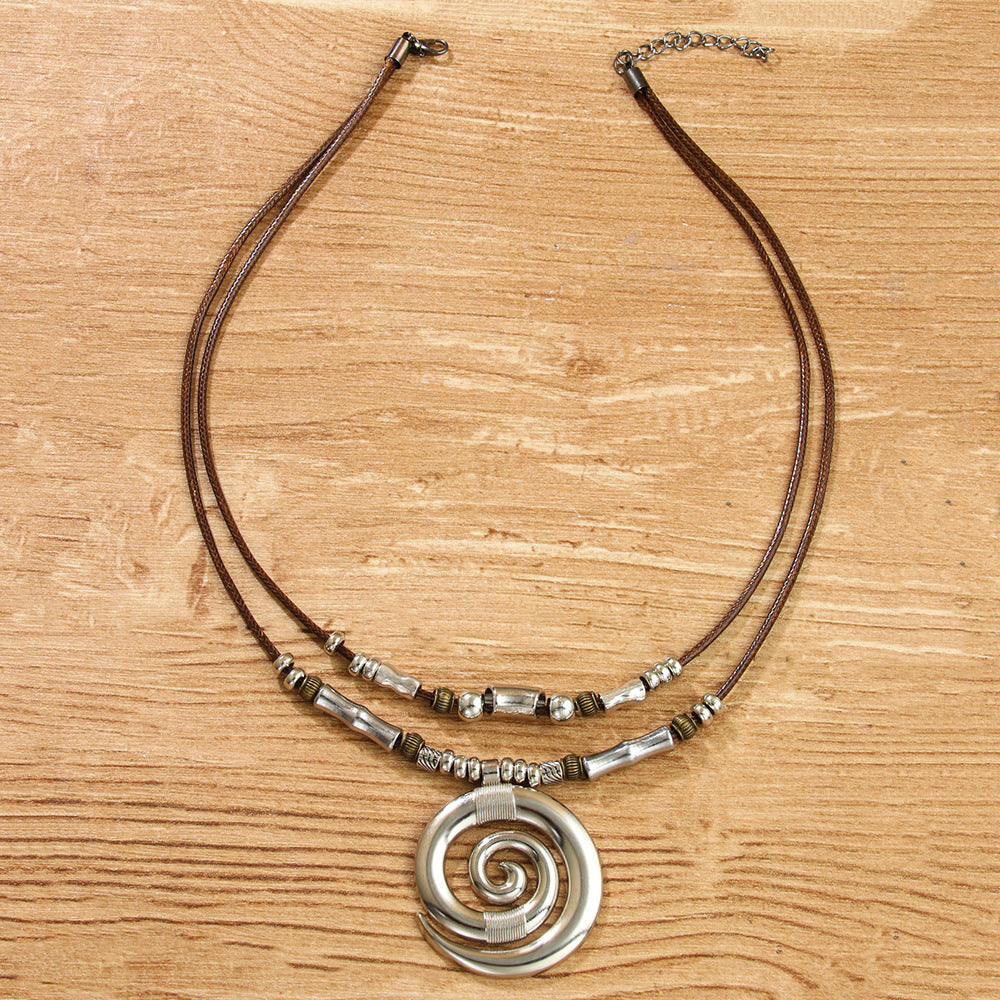 Long Vortex Totem Vintage Bohemian Beach Necklace