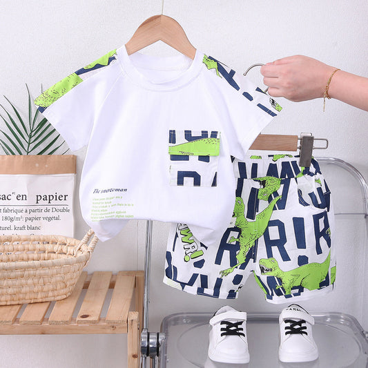 Boys' Summer Suit New Fashionable Short Sleeve