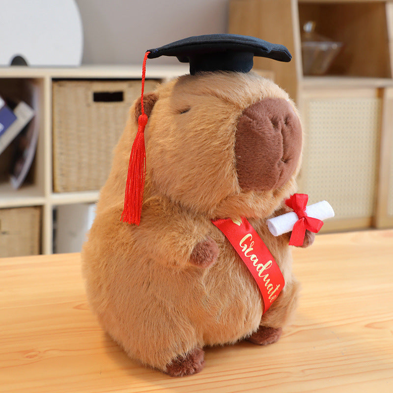 Capybara Graduation Hat Plush Toy