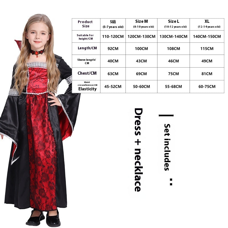 Halloween Witch Vampire Costume Horror Skull Dress Up Performance