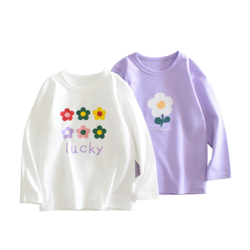 New Baby/Toddler Tops For Girls, purple, white