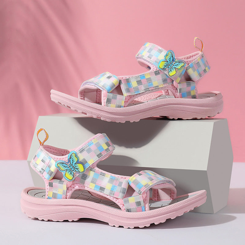Girls' Toe Beach Sandals, Soft Sole Children Sandals
