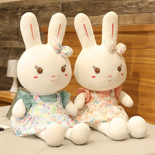 Rabbit Plush Toy with Floral Dress