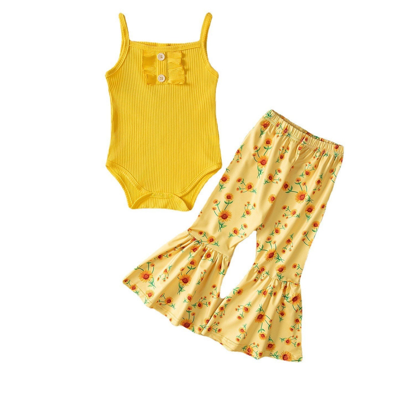 Summer Fashionable Cute Strap Girls' 2pc Set
