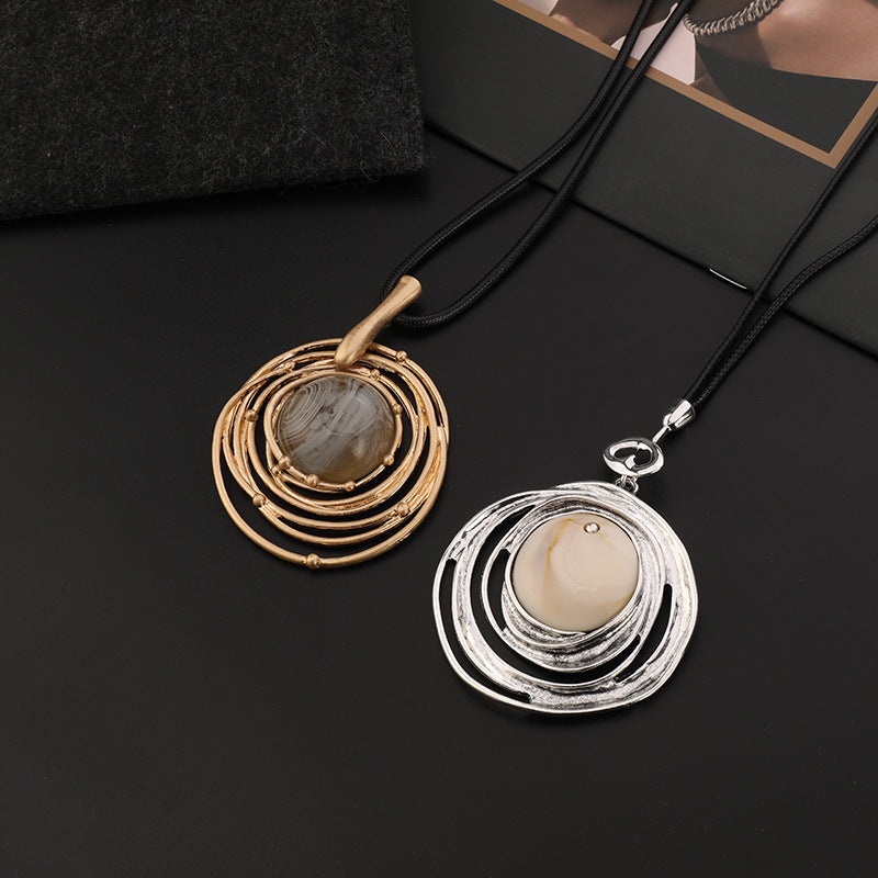 Vintage Large Round High-grade Sweater Chain Necklace