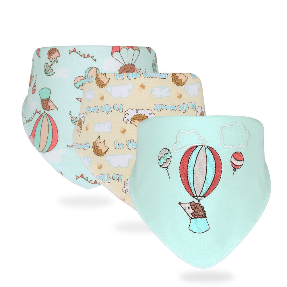 Printed Baby Cotton Bibs, Boy, Girl, 3 pack