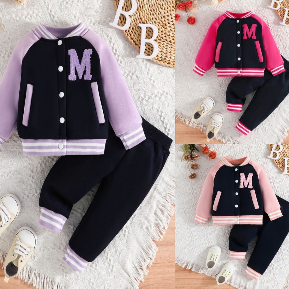 Baby/Toddler Girls' Baseball Uniform Two-piece Set