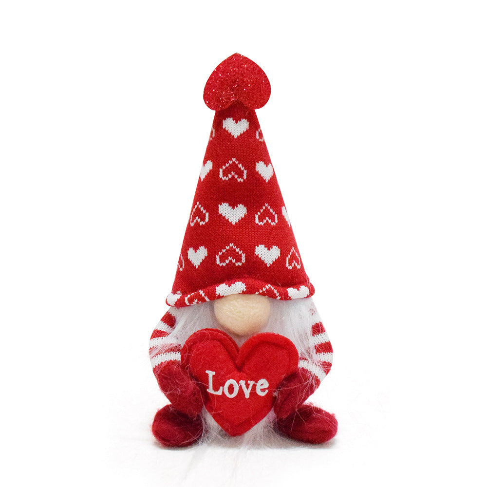 Valentine's Day Faceless Doll Gnome Love Rudolf Doll Decorations