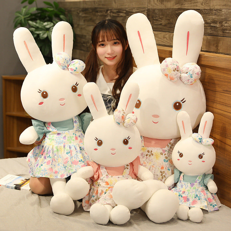 Rabbit Plush Toy with Floral Dress