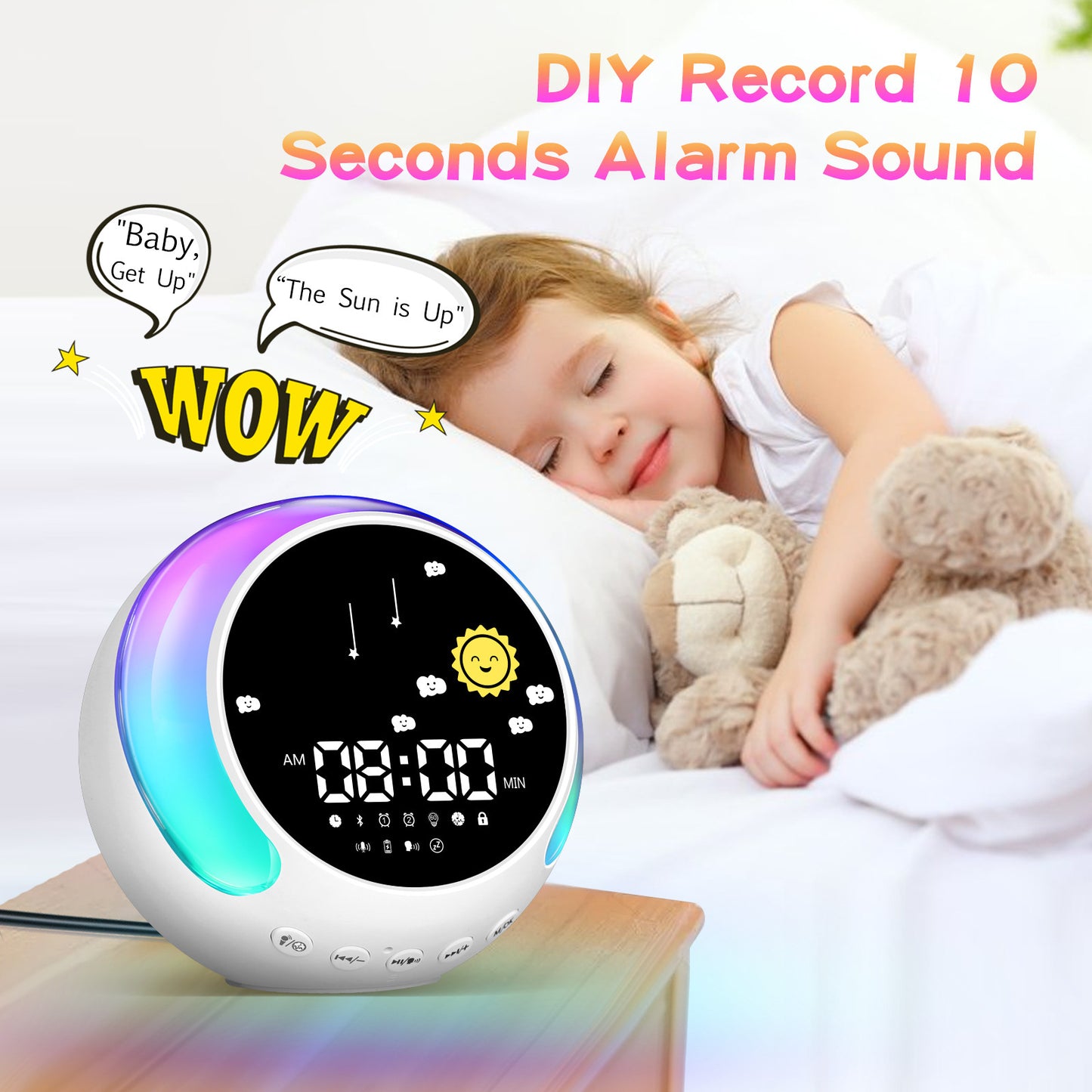 Children's Alarm Clock Bluetooth Speaker