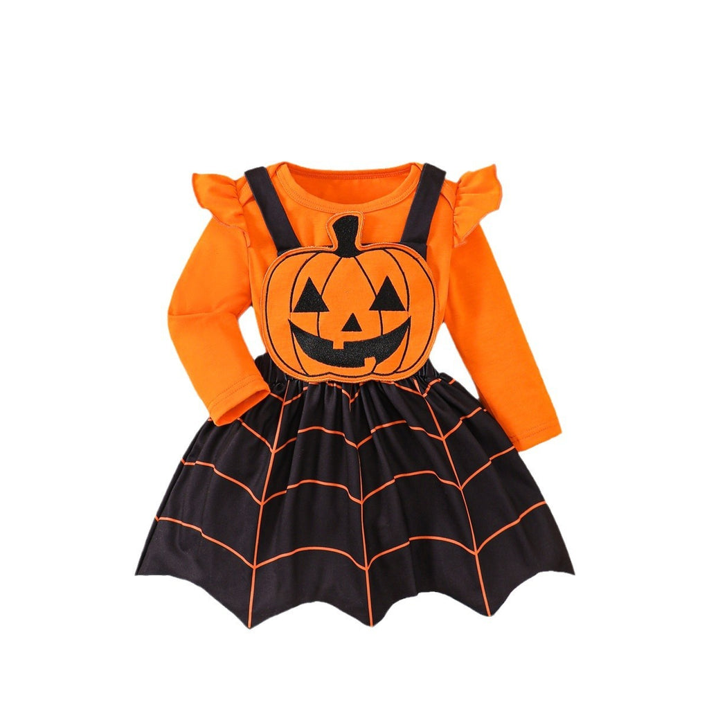 Baby Girl Halloween Suspender Skirt 3pc Set