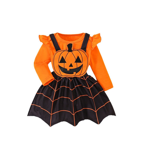Baby Girl Halloween Suspender Skirt 3pc Set