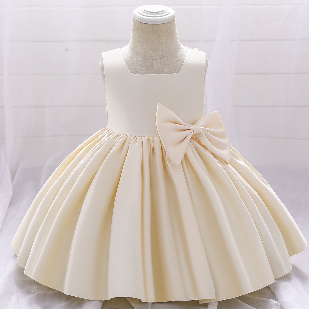 Birthday Dress Big Bow Flower Girl Wedding Party Dress