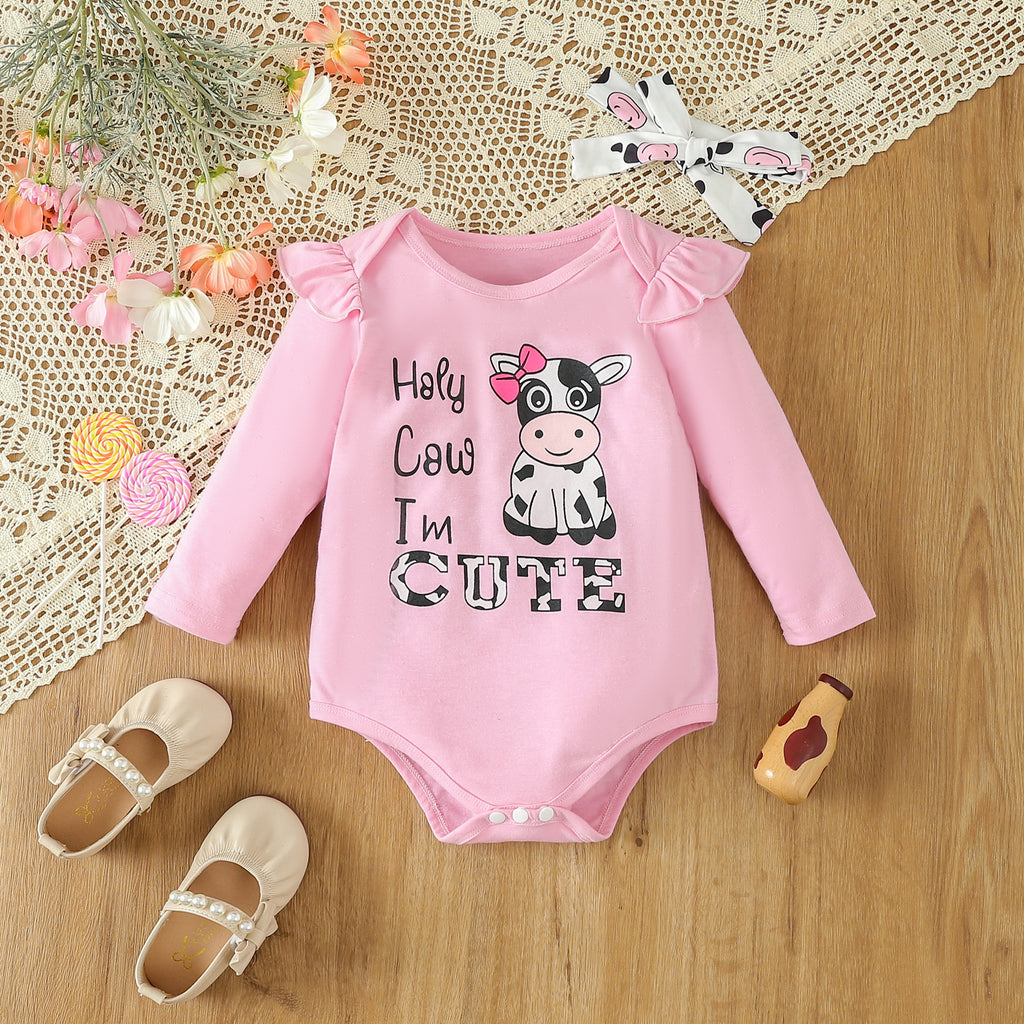 Baby/Toddler Girls' "Holy Cow I'm Cute" 2pc Outfit