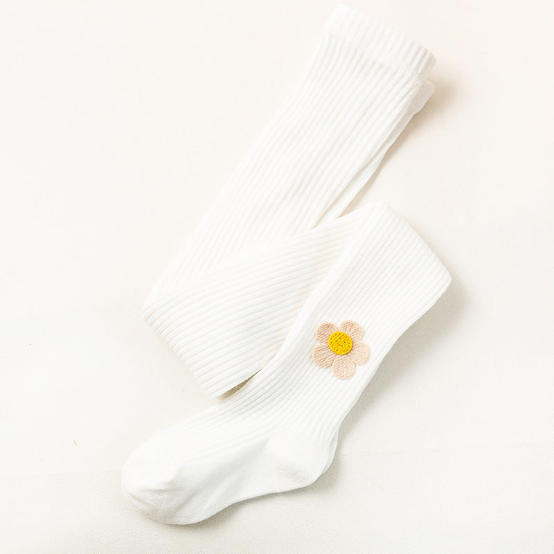 Girls' Leggings Spring New Flowers Long Socks