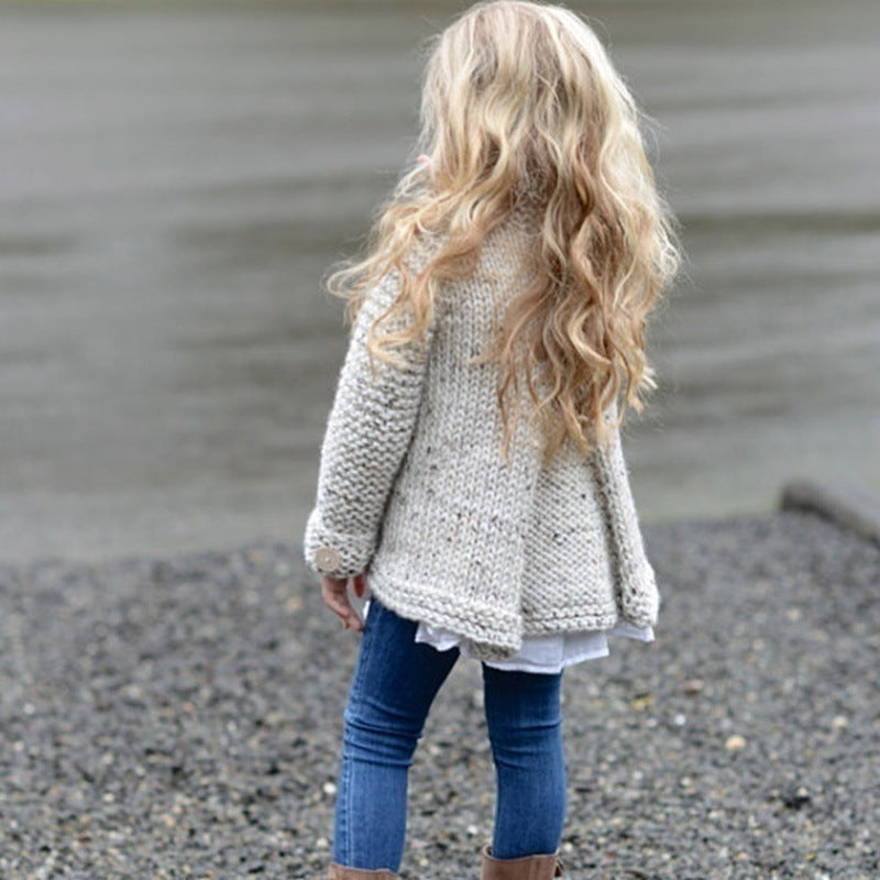 Girls' Knitted Cardigan Sweater